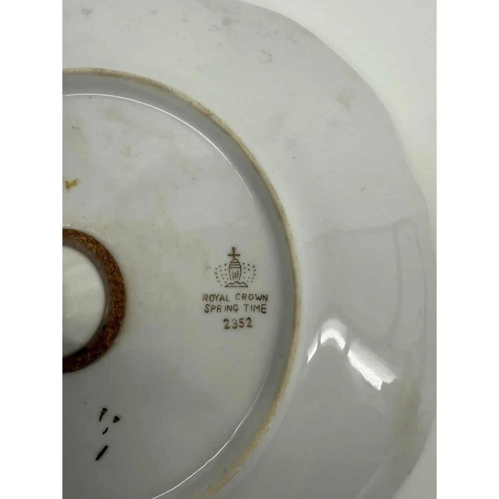 Lefton China Hand-Painted Compote Footed Dish‎ Butterflies Pedestal Bowl